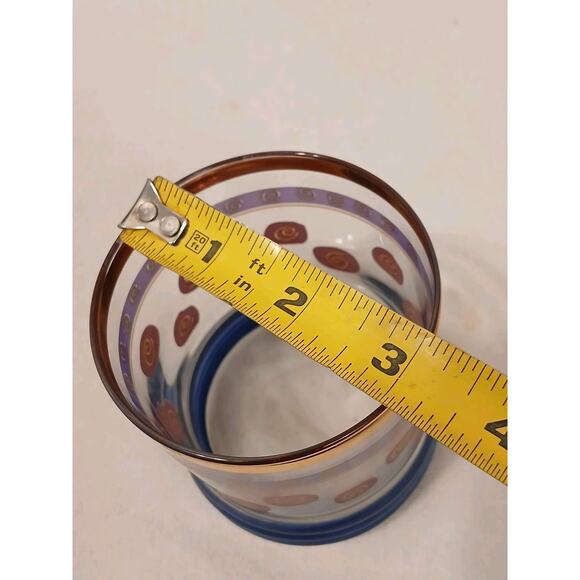 Sakura Sango Sue Zipkin Tumbler Drink Glass Blue Gold Cocktail Party Art Deco - Picture 14 of 15